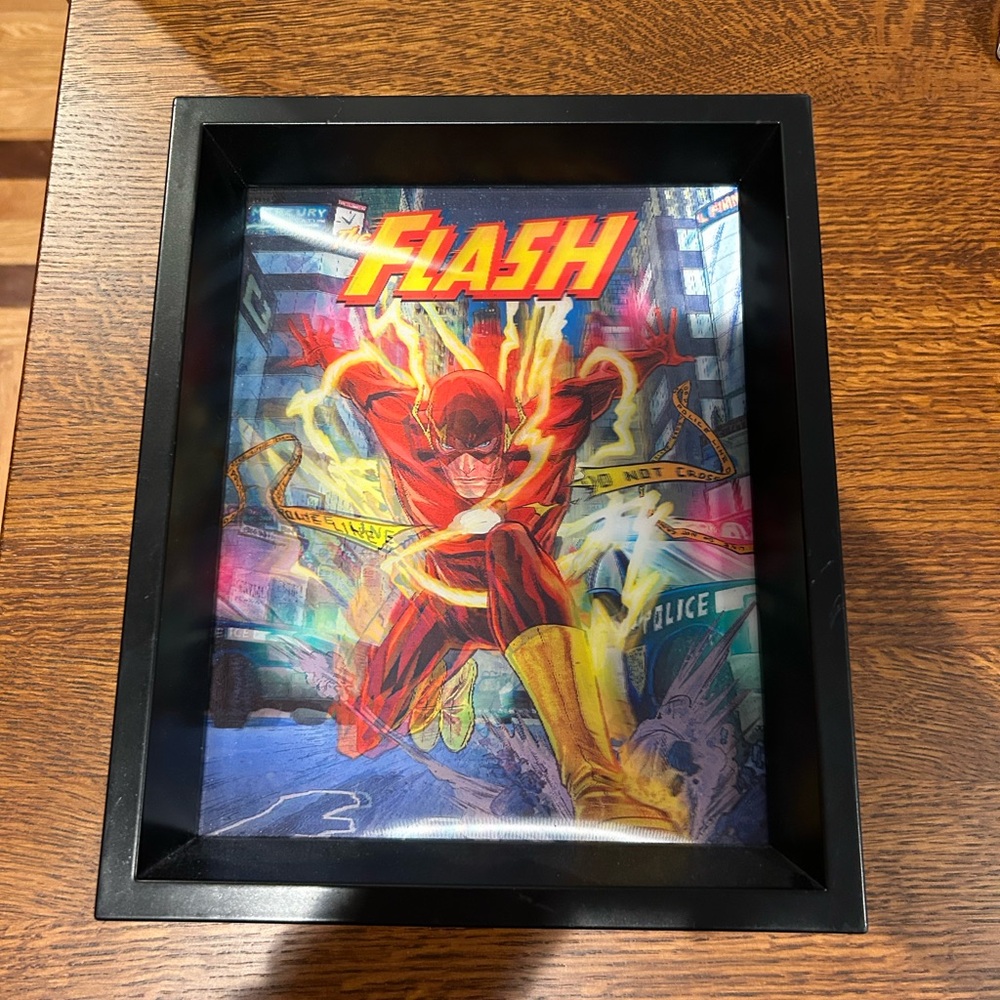 Flash Comic Art Framed Print 9.25 x 11.26 in